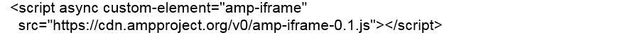 Khai báo thư viện JS trong AMP dùng để sử dụng frame