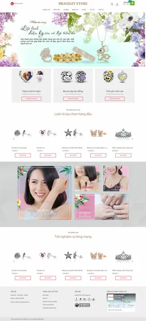 Mẫu giao diện website trang sức Bracelet Store