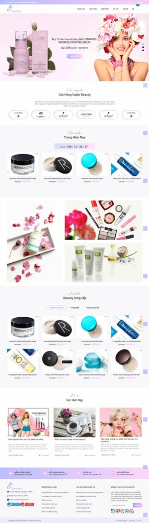 Mẫu giao diện website mỹ phẩm Suplo Beauty