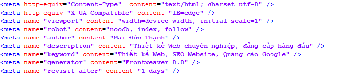 Thẻ meta trong tài liệu HTML