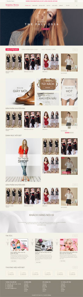 Mẫu giao diện website thời trang Inspire Store
