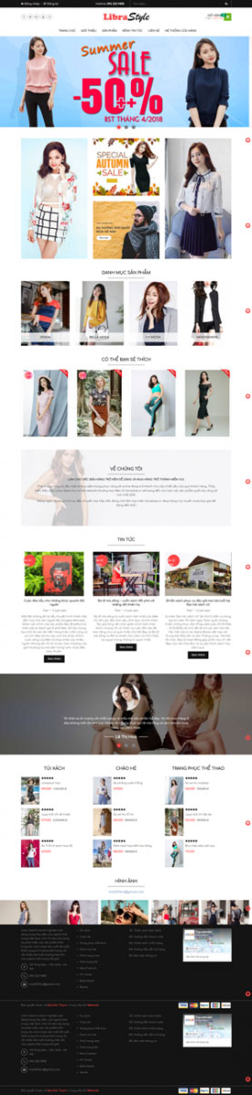 Mẫu giao diện website thời trang Libra Style